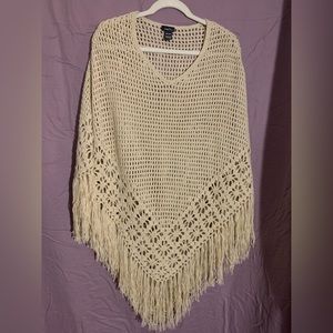 Rue 21 Crochet Fringe Poncho